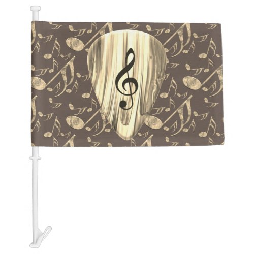 Personalized Music Note Guitar Pick  Car Flag