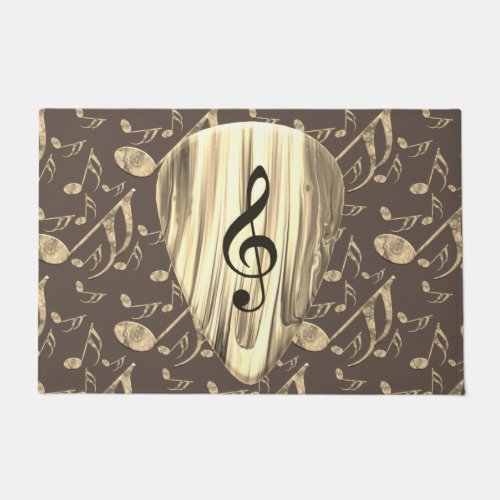 Personalized Music Note Guitar Pick  Doormat