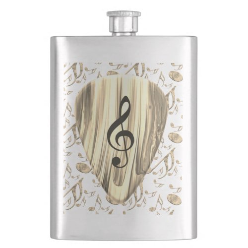 Personalized Music Note Guitar Pick  Flask