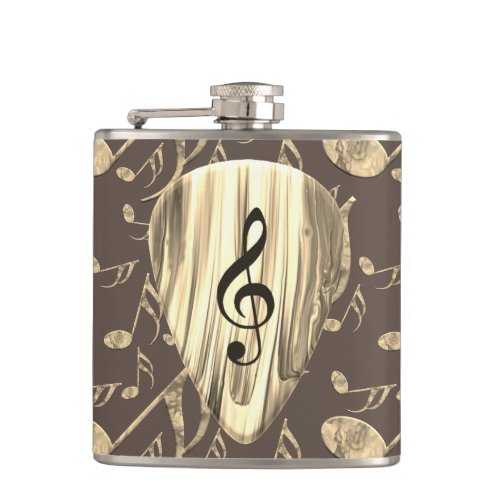 Personalized Music Note Guitar Pick  Flask