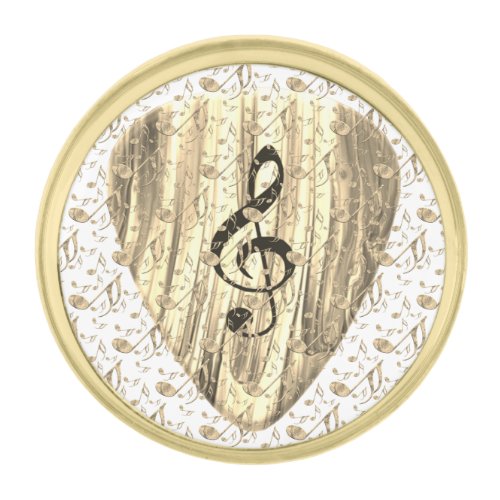 Personalized Music Note Guitar Pick  Gold Finish Lapel Pin