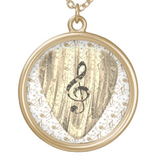 Personalized Music Note Guitar Pick  Gold Plated Necklace