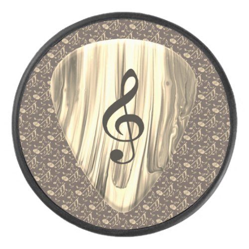 Personalized Music Note Guitar Pick  Hockey Puck