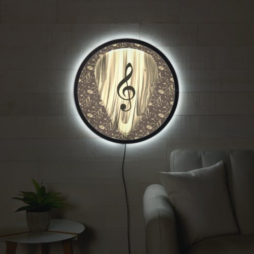 Personalized Music Note Guitar Pick  LED Sign