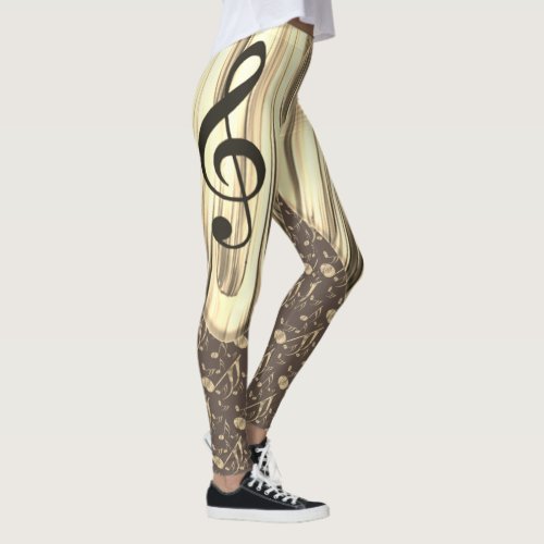 Personalized Music Note Guitar Pick  Leggings