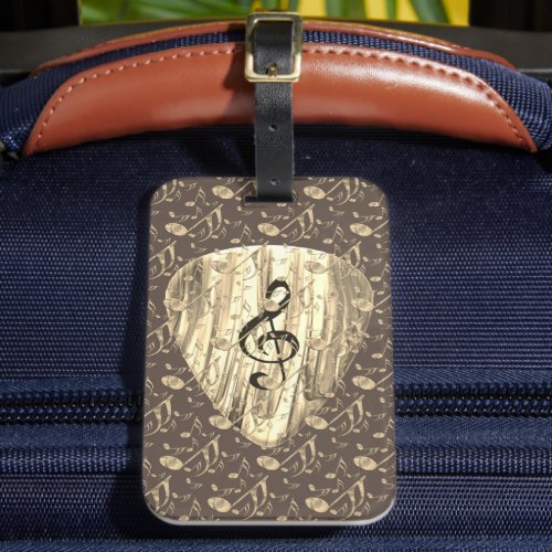 Personalized Music Note Guitar Pick  Luggage Tag