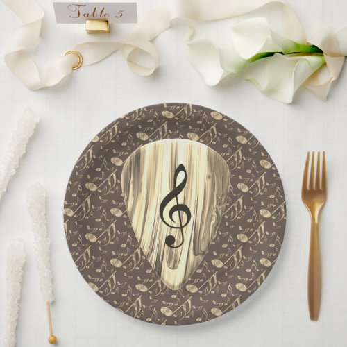 Personalized Music Note Guitar Pick  Paper Plates