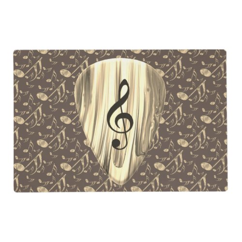 Personalized Music Note Guitar Pick  Placemat