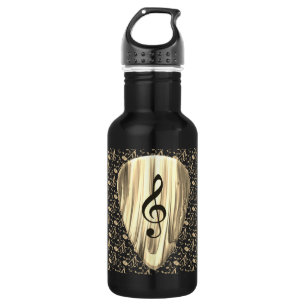 Personalized Music Note Guitar Pick Stainless Steel Water Bottle
