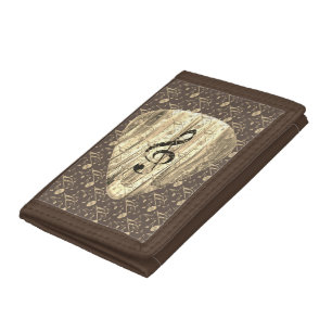 Personalized Music Note Guitar Pick  Trifold Wallet