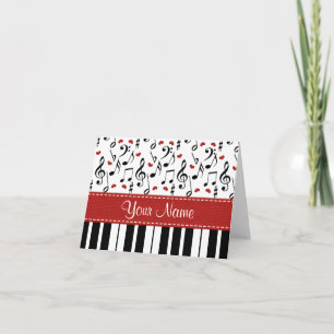 Personalized Music Note Piano Note Cards
