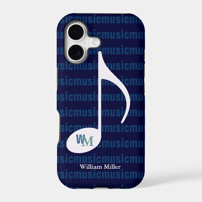 Personalized music note striped Case-Mate iPhone case (Back)