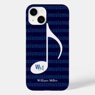 Personalized Music Note Striped Case-Mate iPhone 14 Case