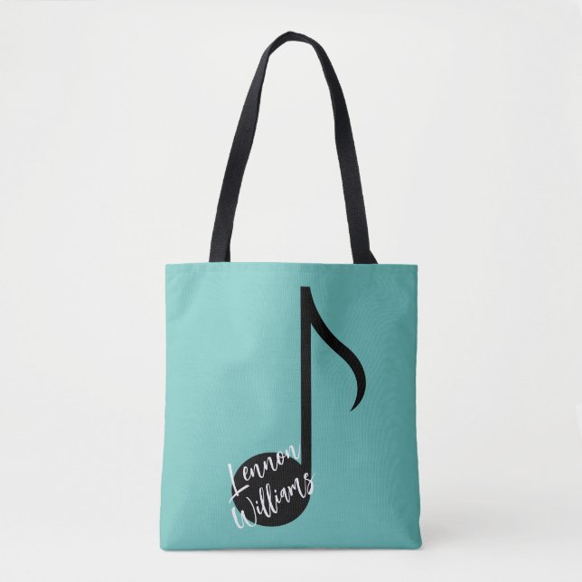 Personalized Music Note Tote Bag (Front)