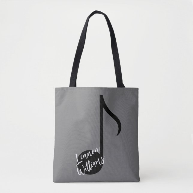 Personalized Music Note Tote Bag (Front)
