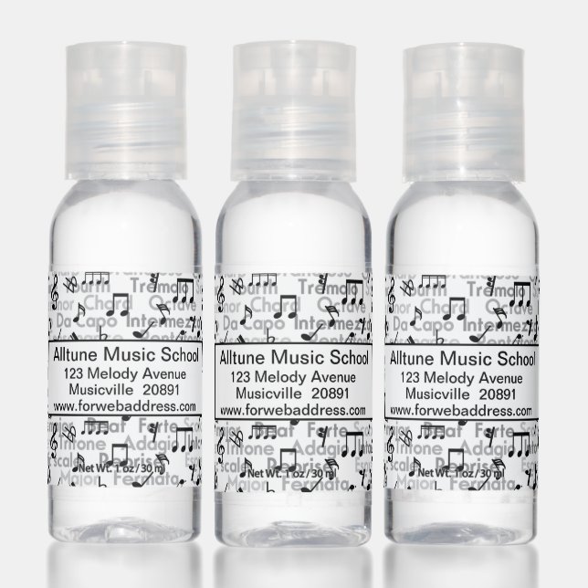 Personalized Music notes and terms design Hand Sanitizer (Set)
