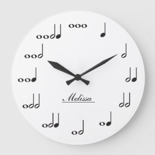 Personalized Music Notes Large Clock