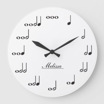 Personalized Music Notes Large Clock by eatlovepray at Zazzle