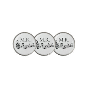 Personalized Music Notes Monogram Golf Ball Marker