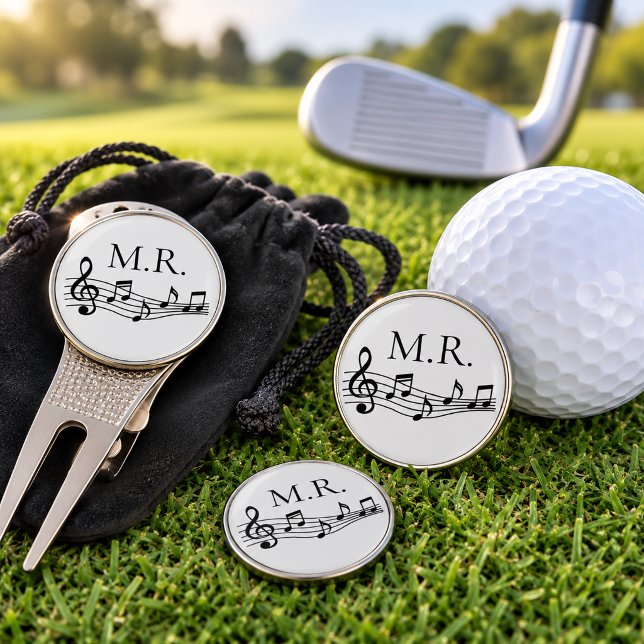 Personalized Music Notes Monogram Golf Ball Marker (Creator Uploaded)