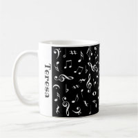 Personalized music notes mug