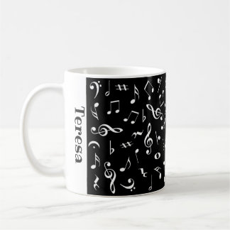 Personalized music notes mug