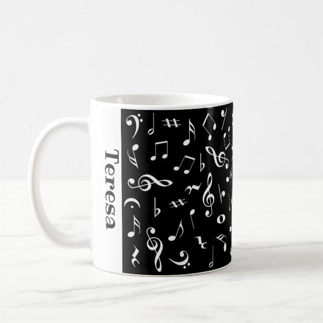 Personalized music notes mug (Left)