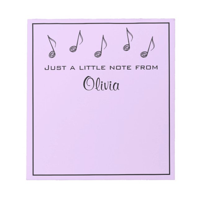 Personalized Music Notes Notepad (Front)