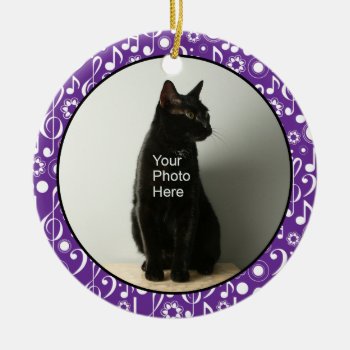 Personalized Music Notes Photo Ornament - Purple by marchingbandstuff at Zazzle