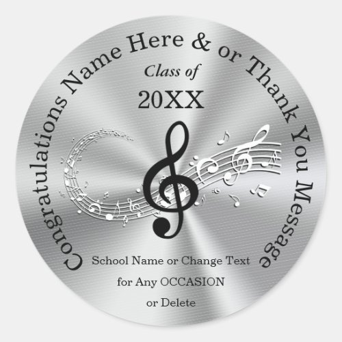 Personalized Music Notes Stickers for Graduation