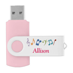 Personalized Music Notes USB USB Flash Drive
