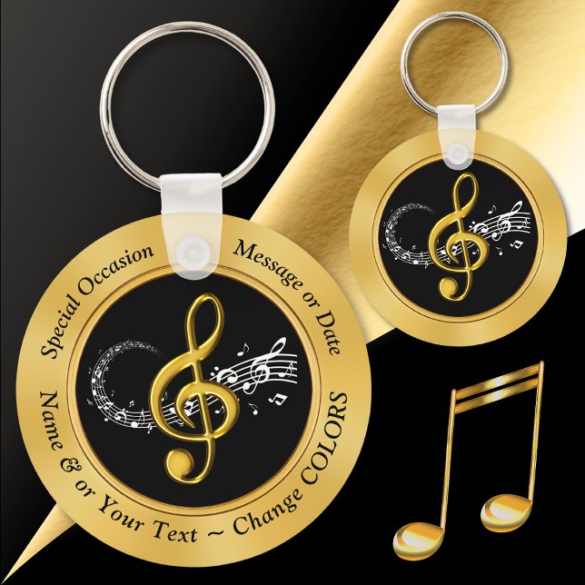 Personalized Music Party Favors for Any Occasion Keychain (Musical Party Favors. Music theme birthday party ideas. Music theme graduation. Music party favors.)