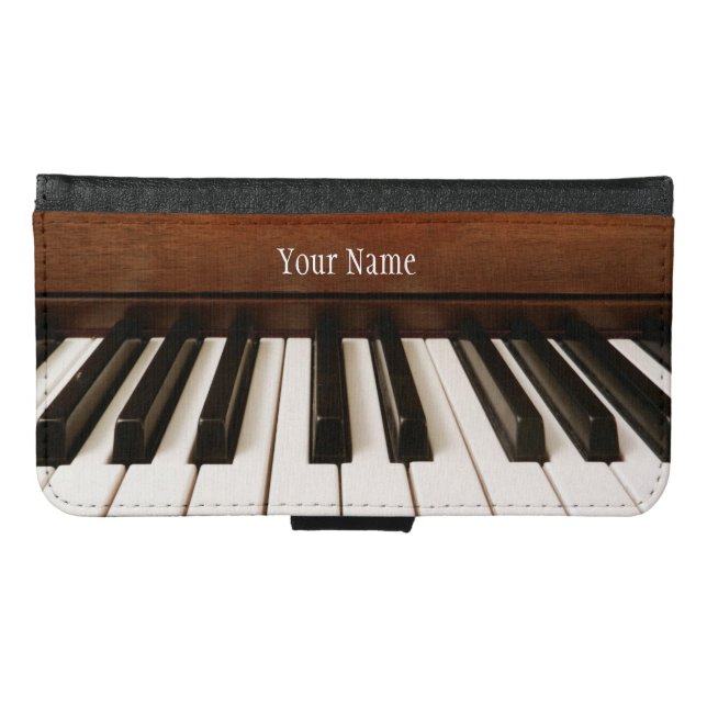 Personalized Music Piano Galaxy Wallet Phone Case (Front (Horizontal))