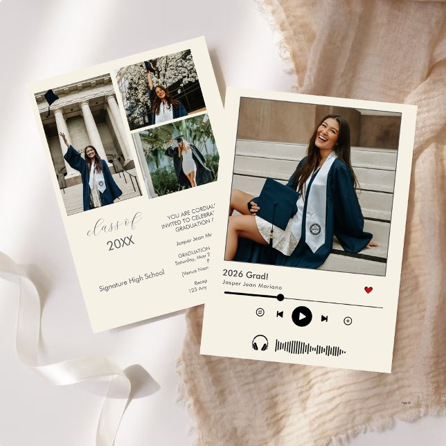Personalized Music Player Class of 2025 graduation Invitation (Creator Uploaded)