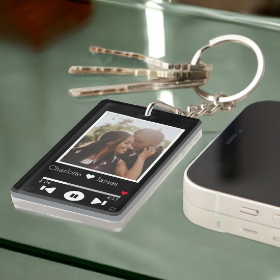 Personalized Music Player Photo Keychain