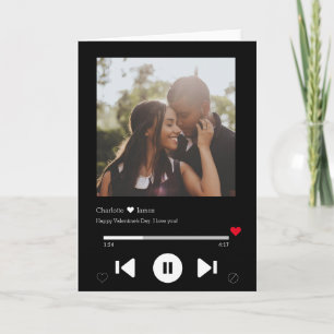 Personalized Music Player Valentines Photo Card