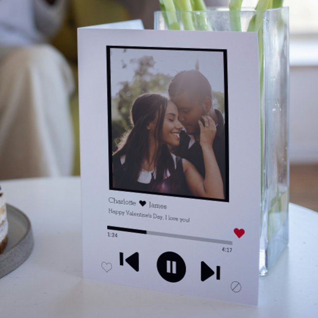 Personalized Music Player Valentines Photo Card (Personalized Music Player Valentines Photo Card by Ricaso . Add photograph and text. couple cards)