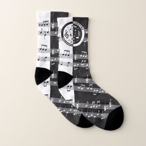 Personalized music score design socks