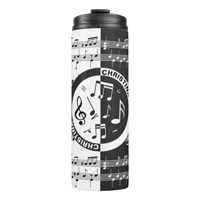 Personalized music score design thermal tumbler (Front)