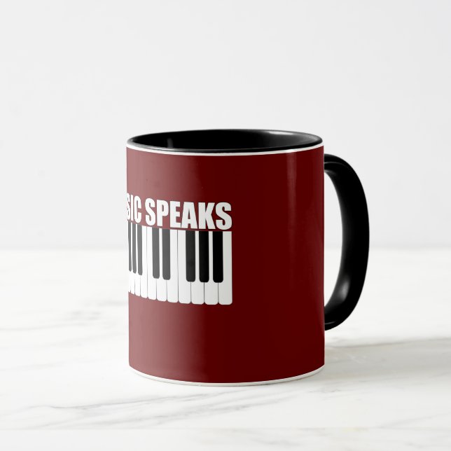 Personalized Music Speaks Inspirational Quote Mug (Front Right)