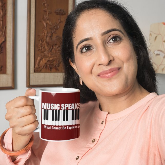 Personalized Music Speaks Inspirational Quote Mug (Creator Uploaded)