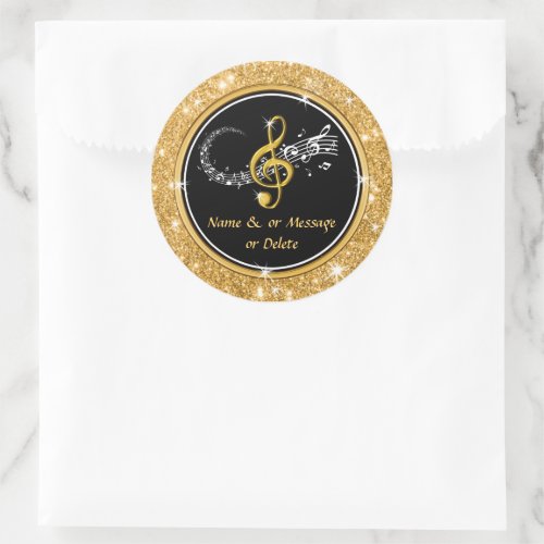 Personalized Music Stickers for Favors Envelopes