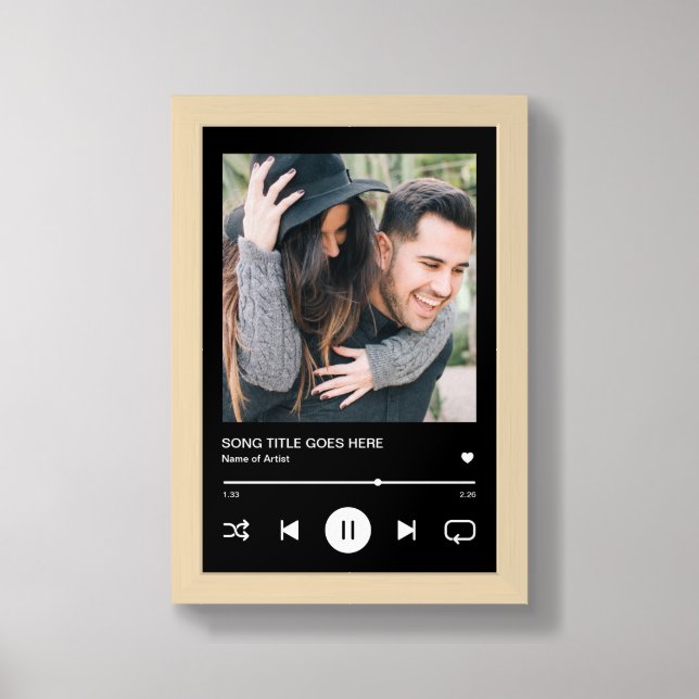 Personalized Music Streaming Couples Framed Art (Framed Front)
