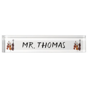 Personalized Music String Instrument Desk Name Plate