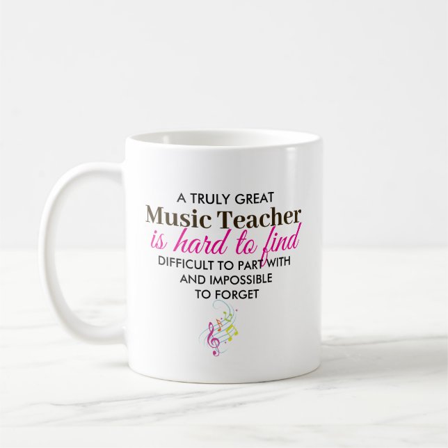 Personalized Music Teacher Appreciation gift Coffee Mug (Left)