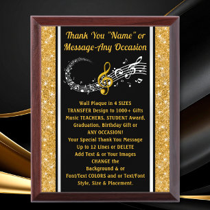 Personalized Music Teacher Gifts, Music  Award Plaque