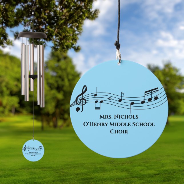 Personalized Music Teacher Musical Notes Wind Chime (Outdoor)