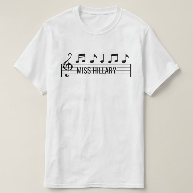 Personalized Music Teacher Name T-Shirt (Design Front)