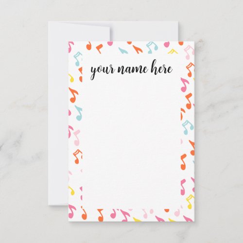 Personalized Music Teacher Notecards