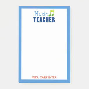 Personalized Music Teacher Post-it Notes